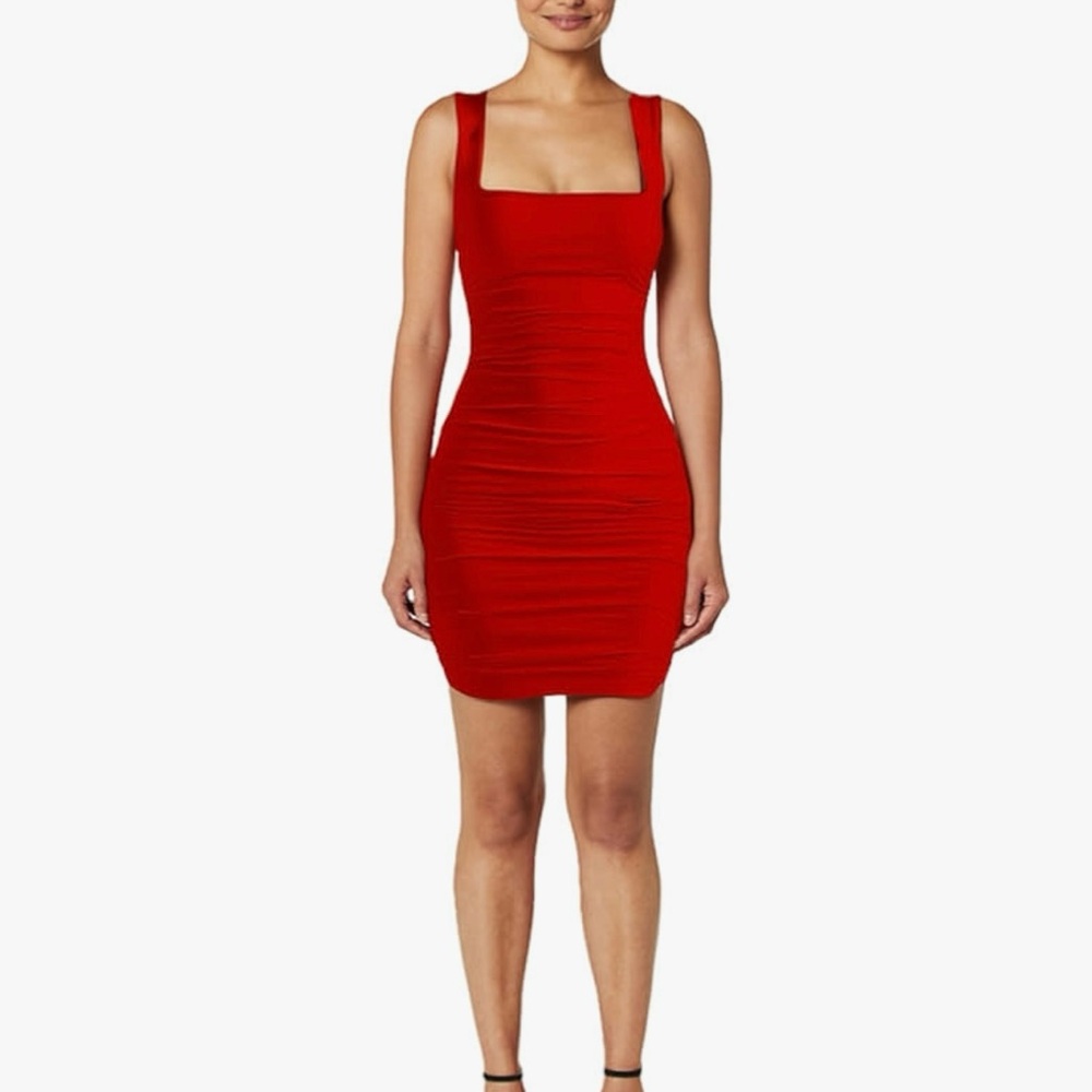 Red Sleeveless Bodycon Dress